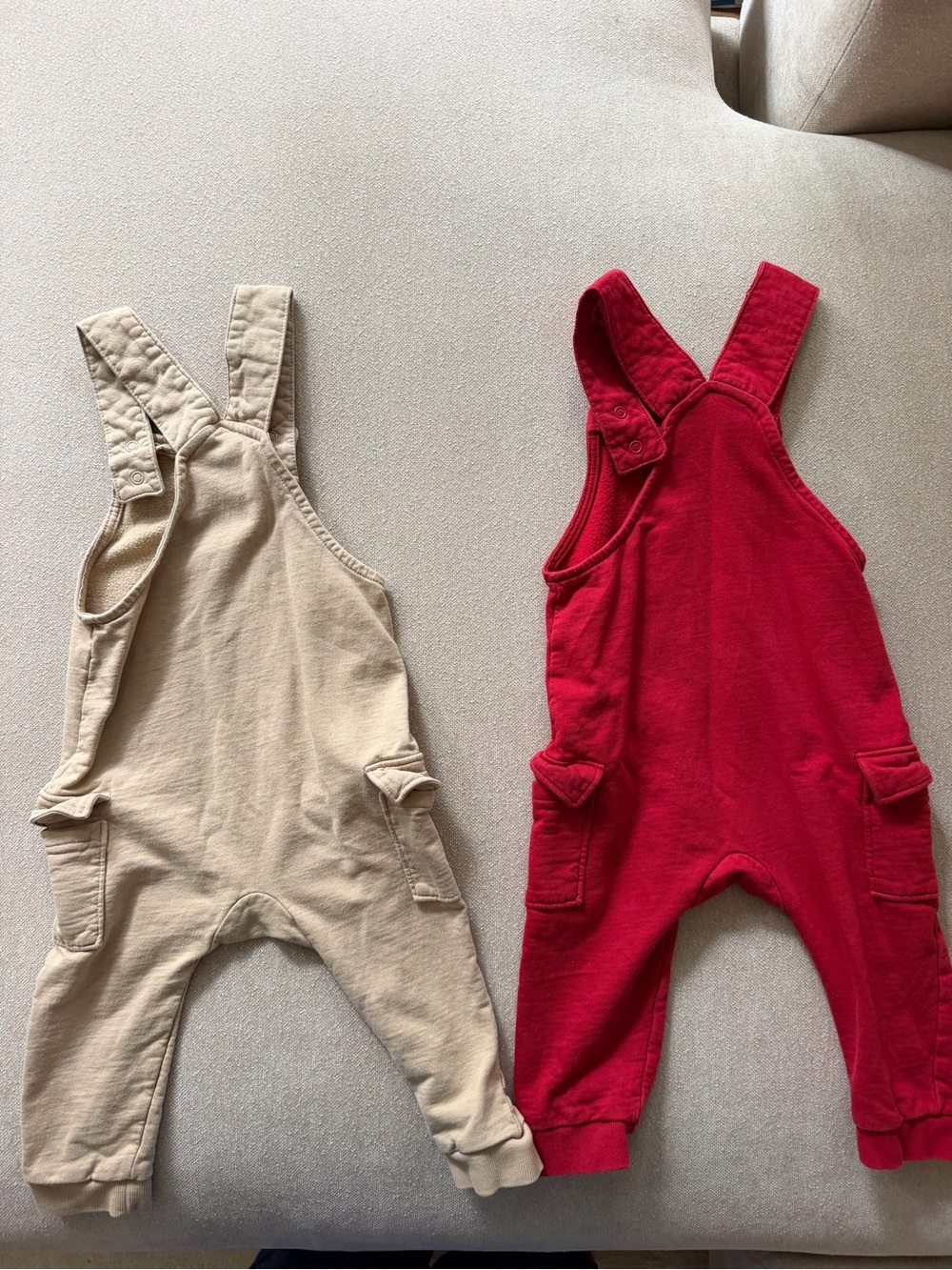 H&M Kids Dual Overalls in Red and Beige